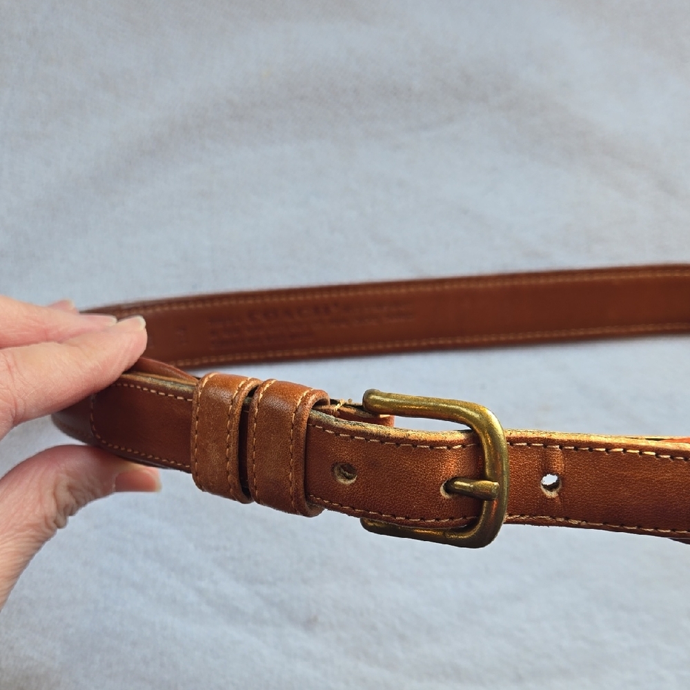 ​RARE Vintage COACH NYC British Tan Leather Belt - Style 114 - Size 28